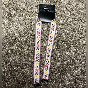 Fashion jewelry choker, floral red and yellow